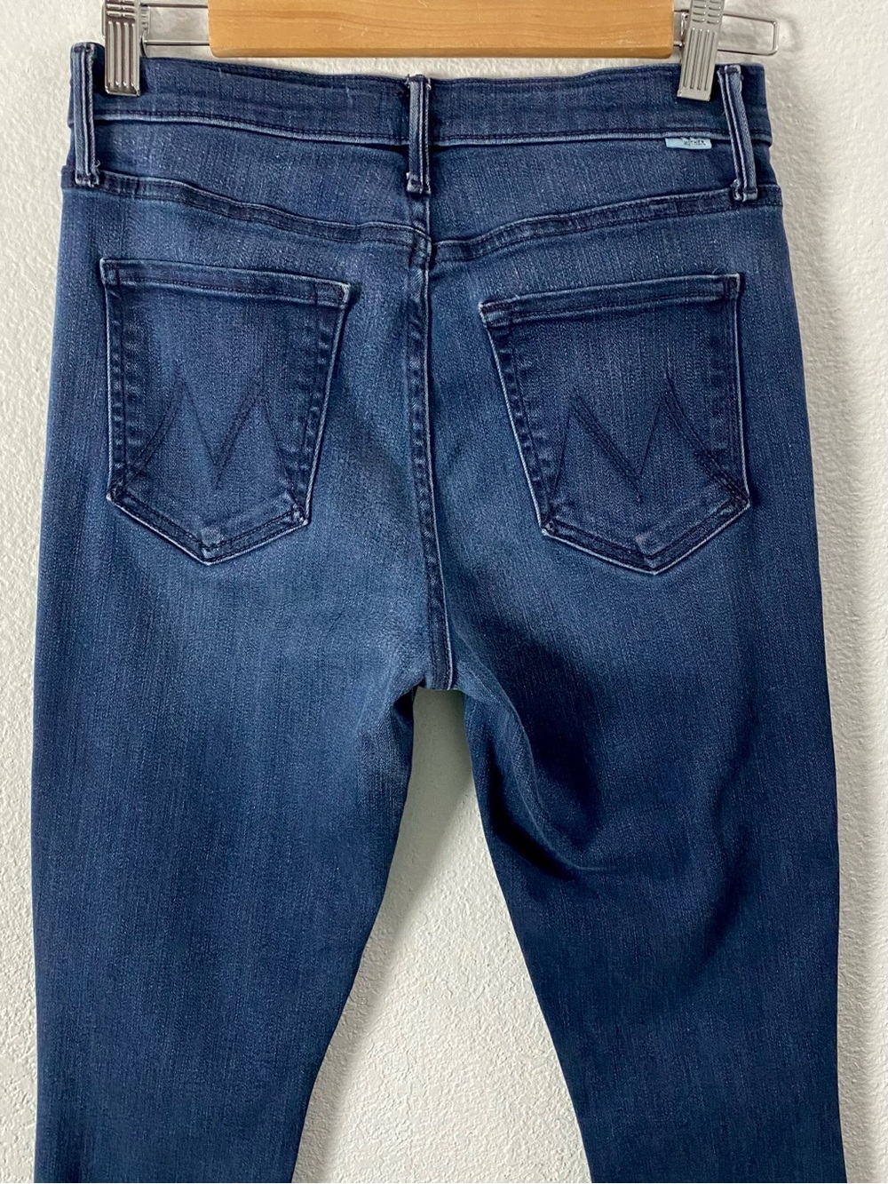 MOTHER Stunner Ankle Step Fray Jeans 28 Dark A Trip Down Memory Lane Slim Crop - Picture 7 of 15